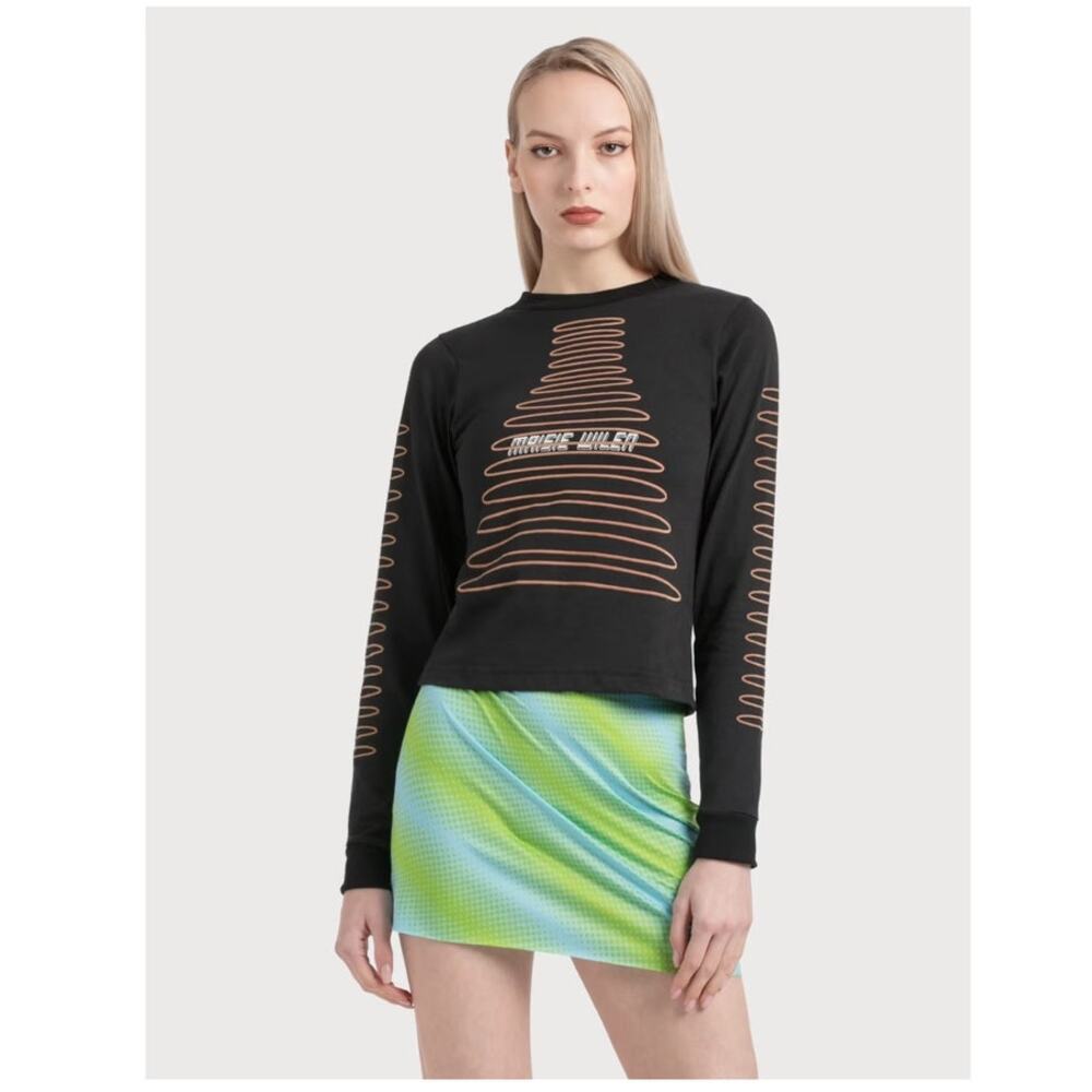 Maisie Wilen NWT Long Sleeve T-Shirt Black Gold Yeezy Kanye Size S